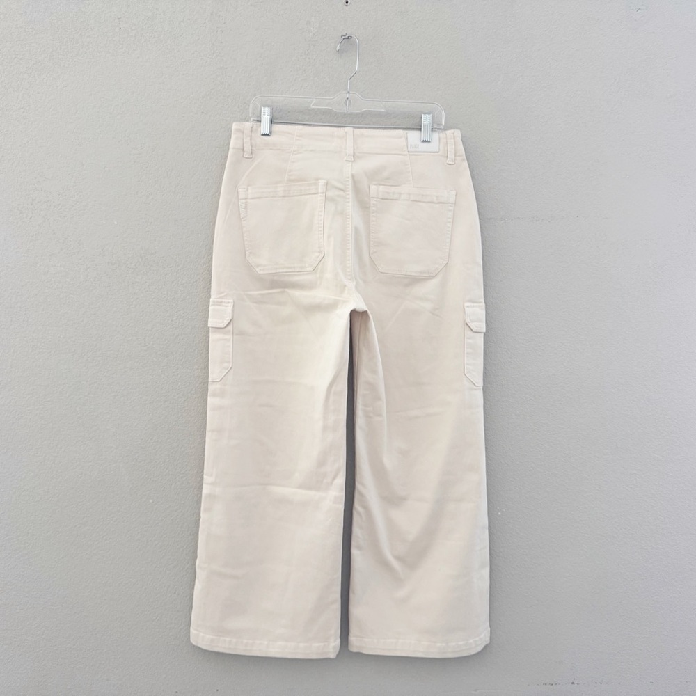 Anthropologie Paige Carly Cargo Wide LegPant 31 Earthy Cream Neutral Cotton NWT - Picture 6 of 14
